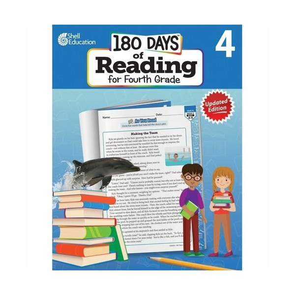 Shell Education Teacher Created Materials Workbook, 180 Days, Reading, 2nd Edition, 4th Grade SHL135046 - main